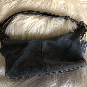 Coach hobo purse suede blue